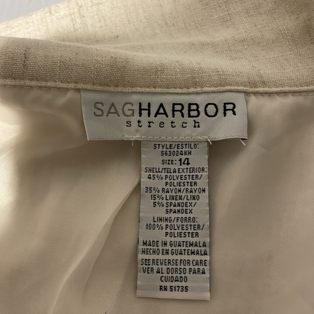 Ladies Plus Ivory Size Top Button Up By Sag Harbor Stretch Size 14 - Picture 10 of 15